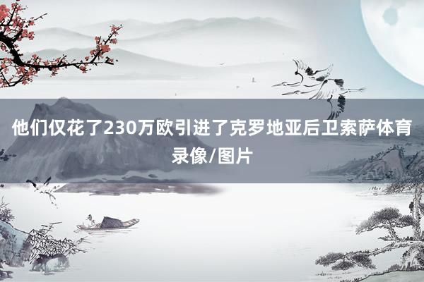 他们仅花了230万欧引进了克罗地亚后卫索萨体育录像/图片