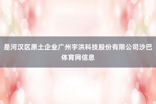 是河汉区原土企业广州宇洪科技股份有限公司沙巴体育网信息