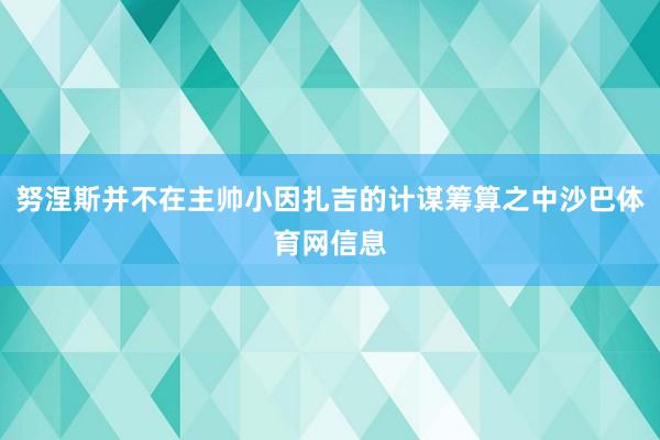 努涅斯并不在主帅小因扎吉的计谋筹算之中沙巴体育网信息