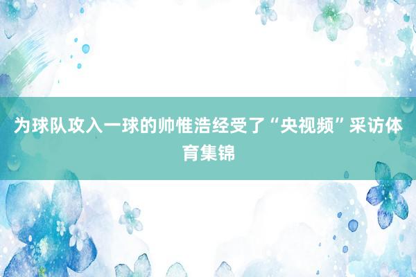 为球队攻入一球的帅惟浩经受了“央视频”采访体育集锦