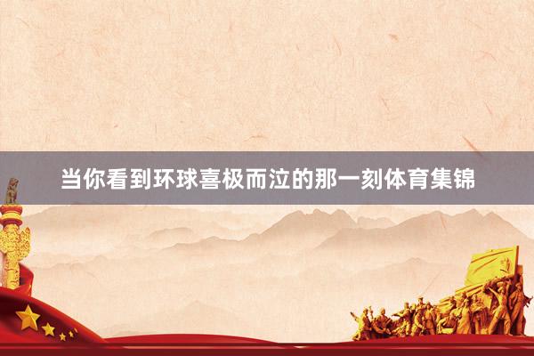 当你看到环球喜极而泣的那一刻体育集锦